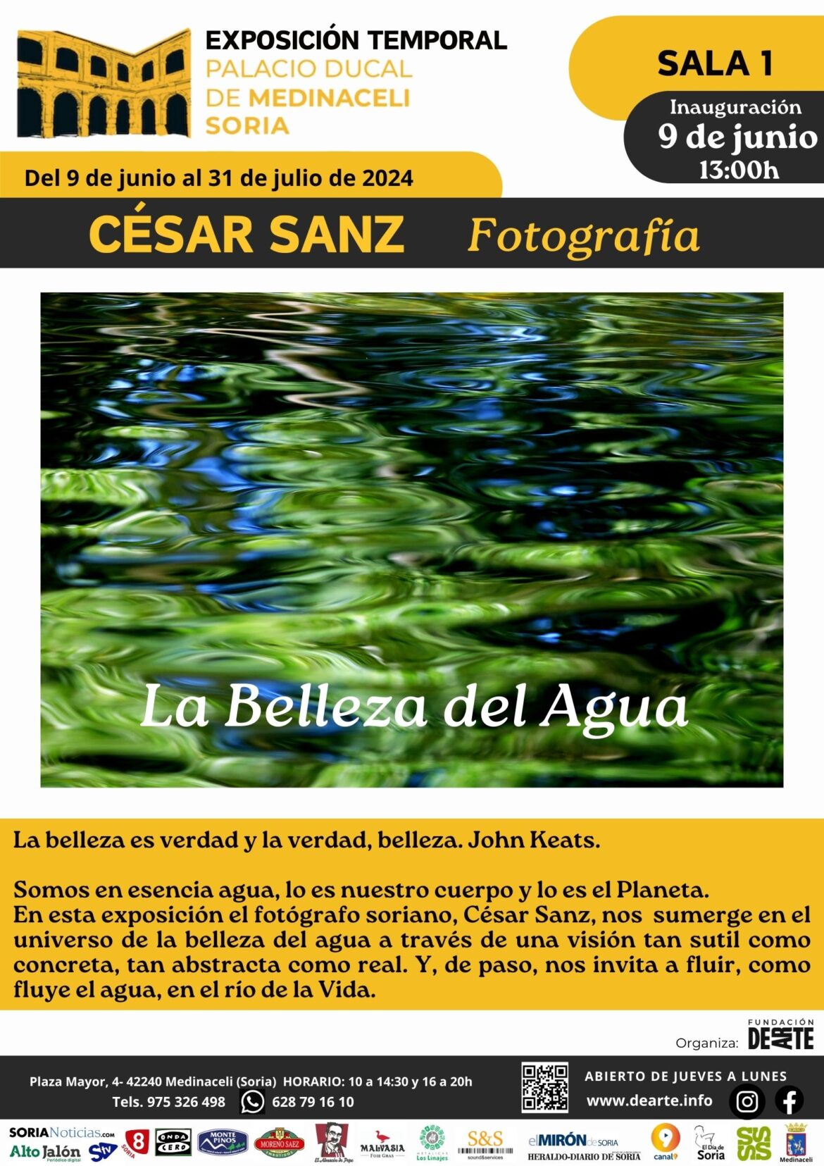 CÉSAR SANZ fotografía. “LA BELLEZA DEL AGUA”. Del 9 de junio al 31 de julio. Sala 1. Palacio Ducal