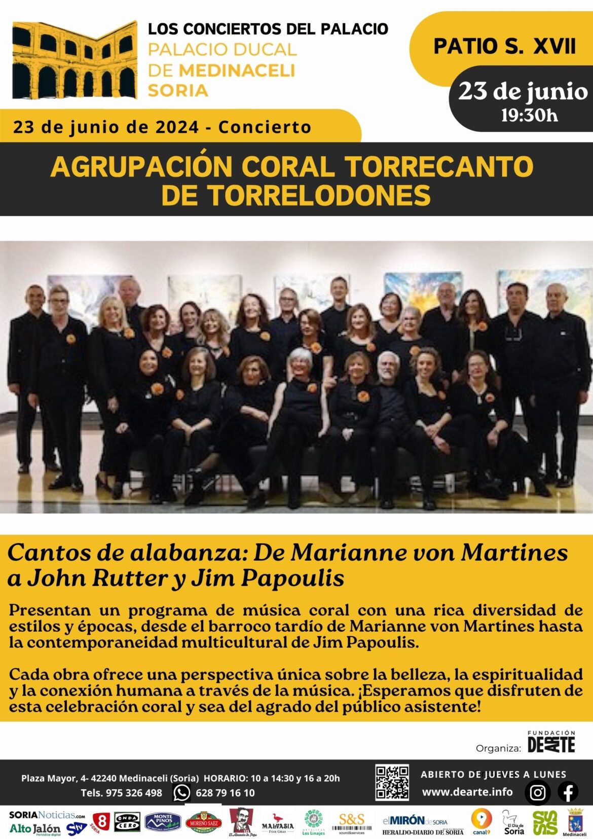 Concierto CORO TORRECANTO. Domingo 23 de junio, 19:30h. Patio S. XVII.