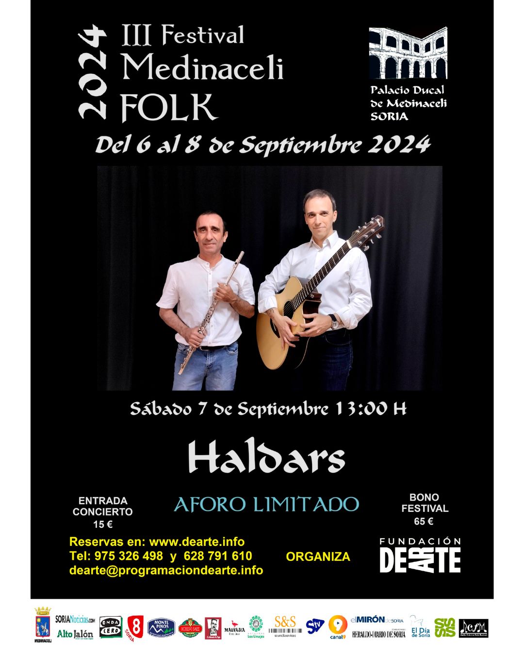 III FESTIVAL MEDINACELI FOLK. HALDARS. Sábado 7 de septiembre, 13:00h. Palacio Ducal de Medinaceli.