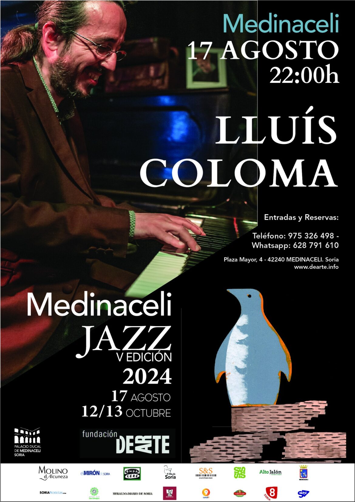 Medinaceli Jazz V Edición 2024. Lluís Coloma. 17 de agosto, 22:00h. Palacio Ducal de Medinaceli.