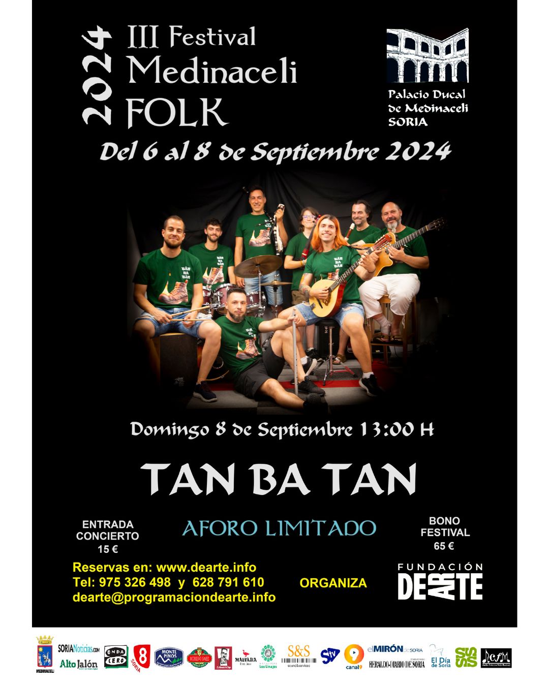 III FESTIVAL MEDINACELI FOLK. TAN BA TAN. Domingo 8 de septiembre, 13:00h. Palacio Ducal de Medinaceli.