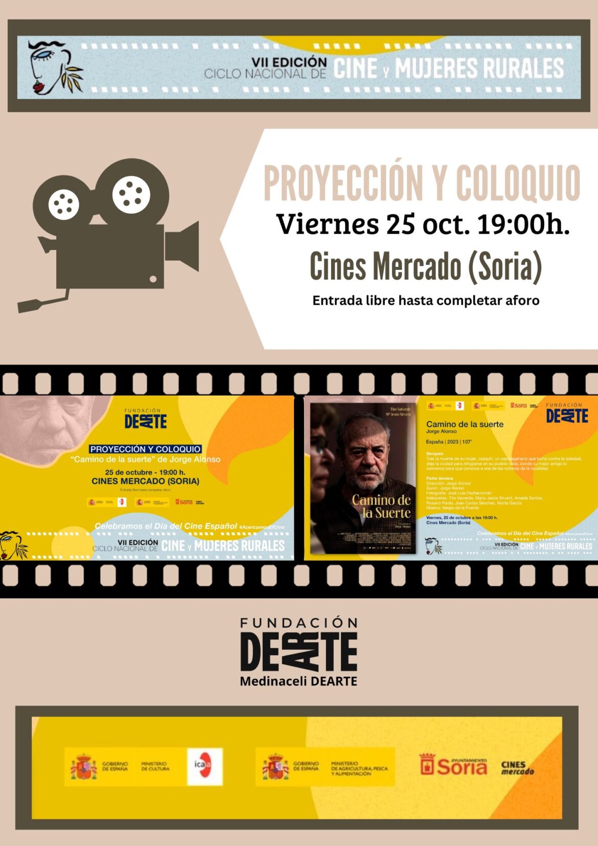 VII Edición Ciclo Nacional de Cine y Mujeres Rurales. Viernes 25 de oct. 19:00h. Cines Mercado (Soria)