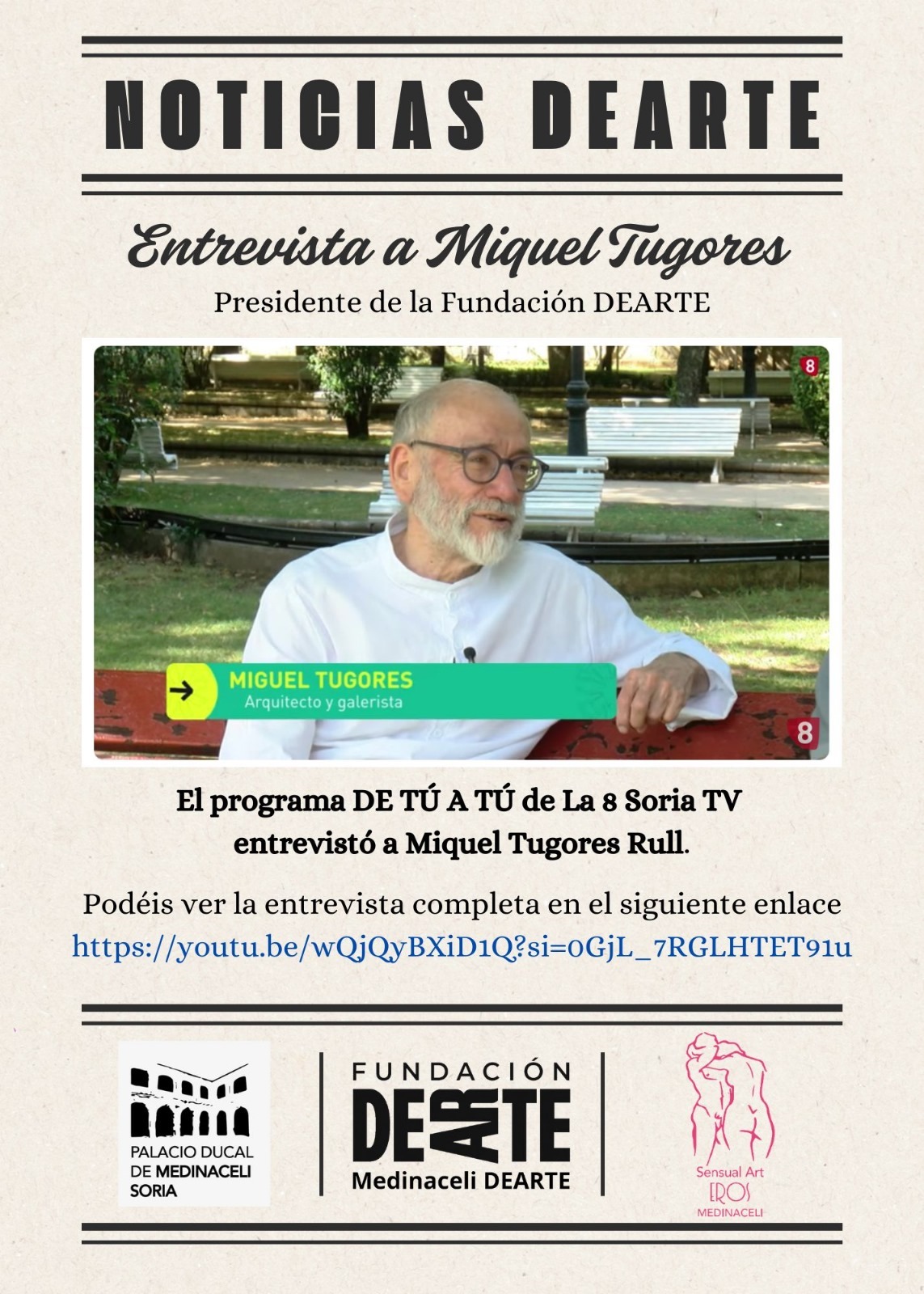 Entrevista a Miquel Tugores en La 8 Soria TV.